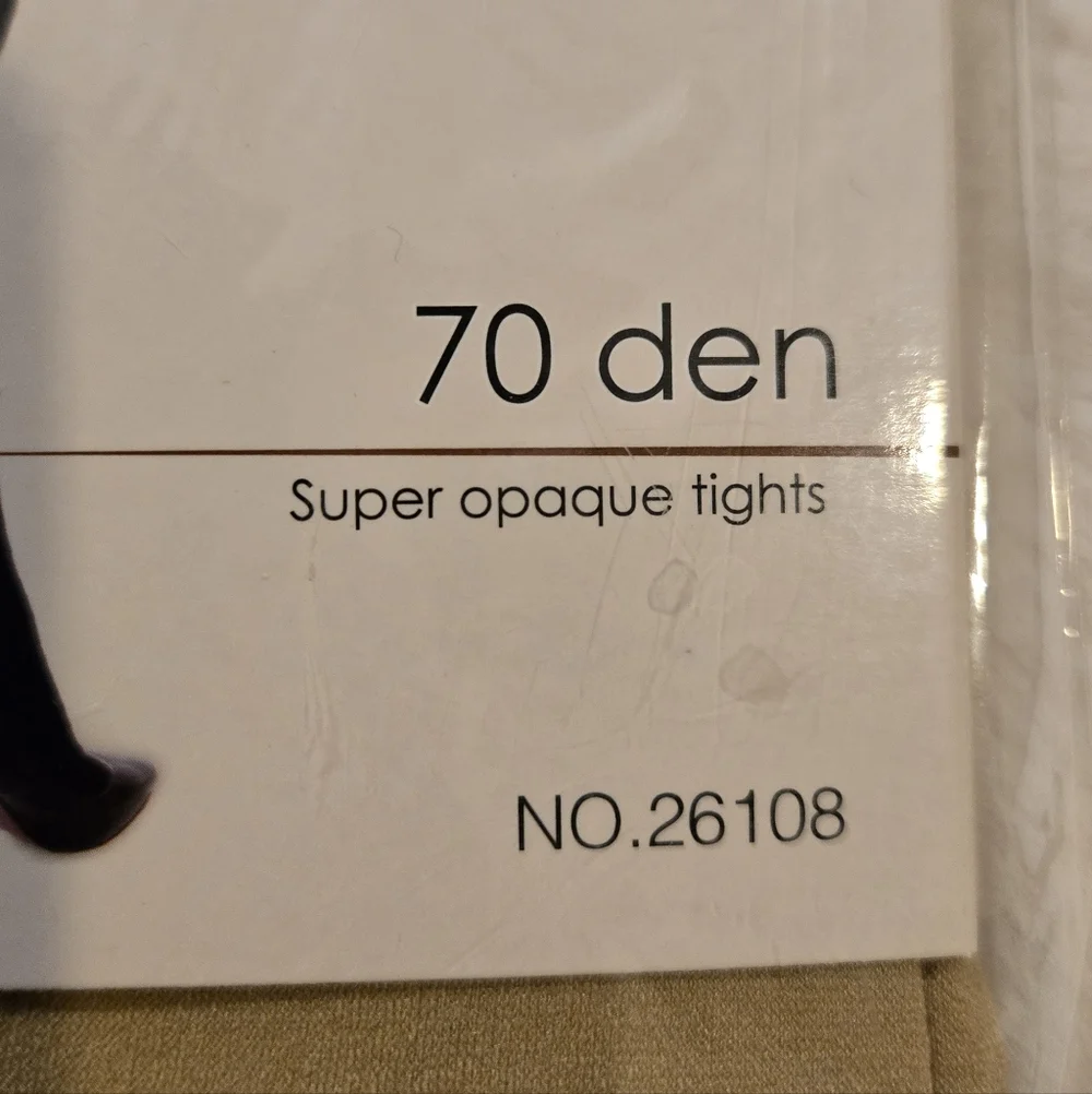 MANZI Super Opaque Tights Control Top 70 Denier Miele Small 1/2 26108 New
